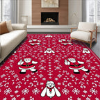 Festive Red Santa Snowflake Charm Rug