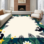 Dark Teal Jungle Star Bloom Rug