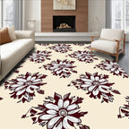 Vintage Crimson Floral Arrangement Rug