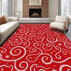 Crimson Swirl Starburst Contemporary Rug