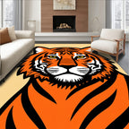 Bold Orange Tiger Face Rug