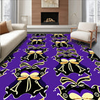 Purple Black Golden Winged Creature Rug