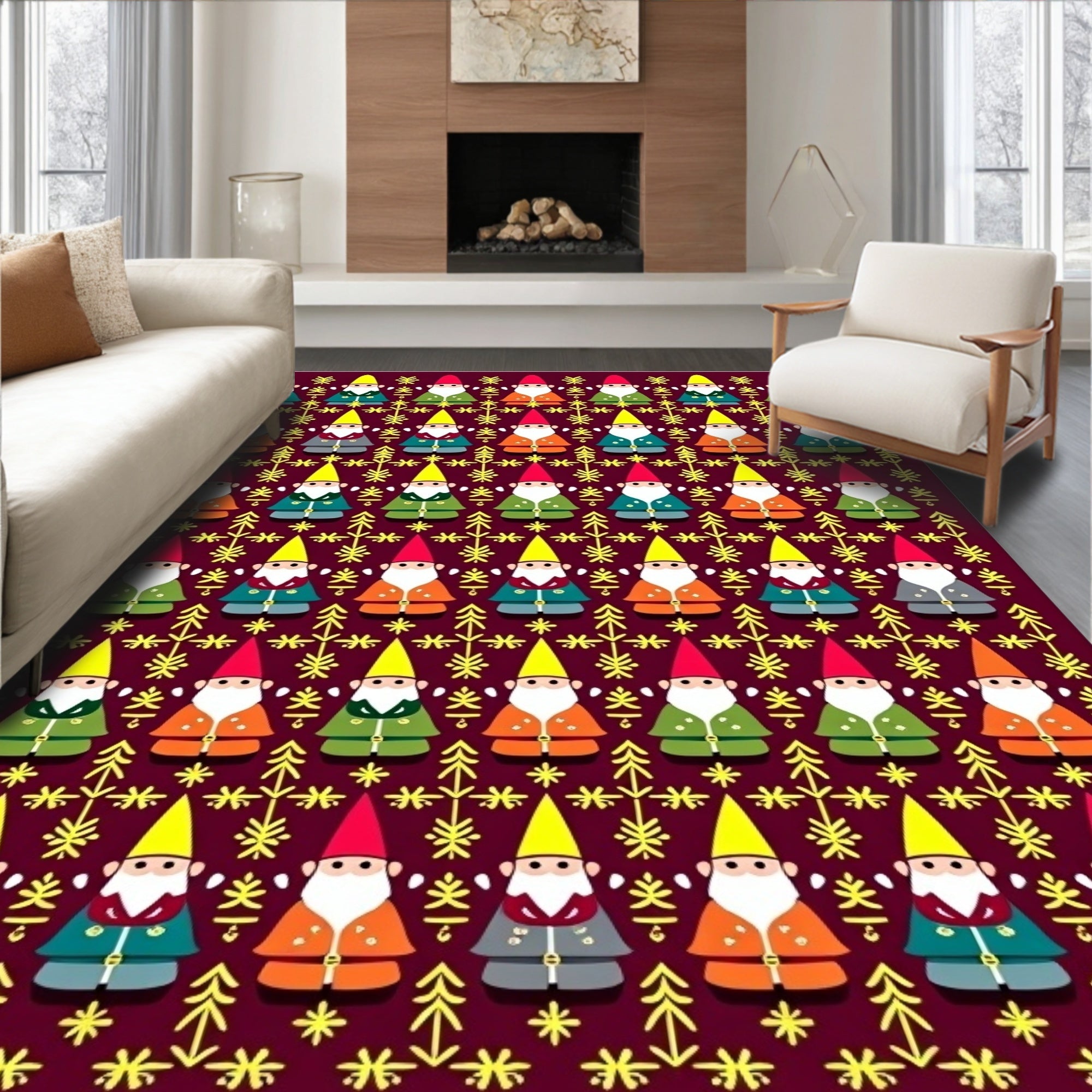 Whimsical Gnome Forest Collection Rug