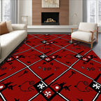 Crimson Diamond Tribal Sketch Medallion Rug