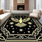 Golden Phoenix Stars Ornate Border Rug