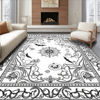 Spooky Halloween Black Ghosts Bats Pumpkins Rug