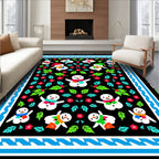 Festive Snowman Garden Holly Garland Rug