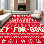 Christmas Red Festive Mittens Rug