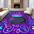 Magic Cauldron Swirls Purple Star Rug