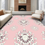 Pink Cream Intricate Medallion Rug