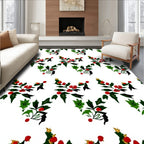 Festive Red Holly Berry Garland Rug