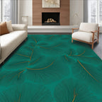 Teal Feathered Fern Artistry Rug
