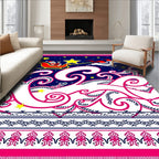 Midnight Blue Santa Sleigh Starry Night Rug