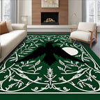 Black Crow Moon Emerald Frame Botanical Rug