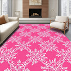 Pink White Intricate Floral Medallion Rug
