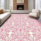 Pink Baroque Floral Symmetry Rug