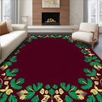 Crimson Garden Green Yellow Border Rug
