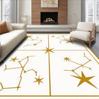 Gleaming Gold Constellation Galaxy Rug