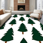 Dark Green Evergreen Forest Repeat Rug
