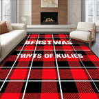 Red Black Plaid Buffalo Check Rug