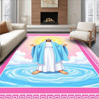 Radiant Jesus Miraculous Walk on Water Rug