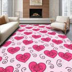 Pink Hearts Swirl Decoration Rug