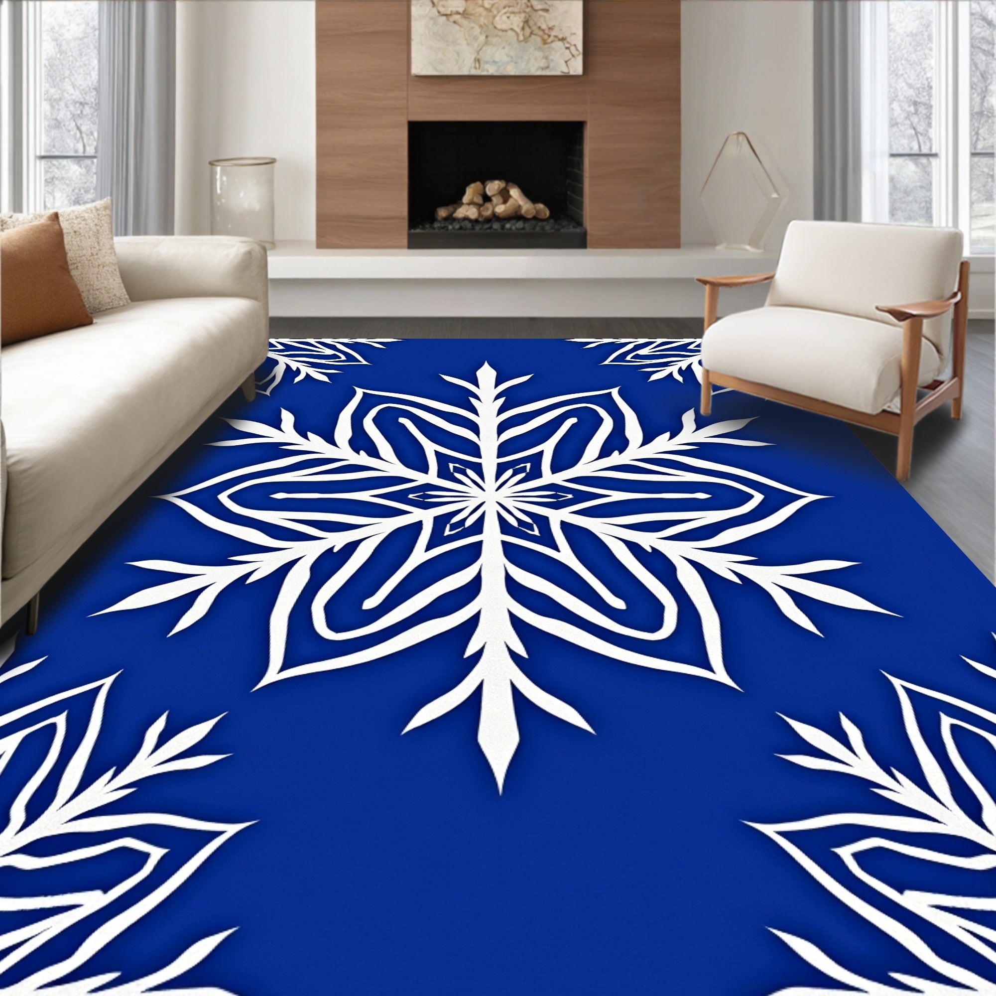 Winter White Snowflake Nova Rug