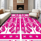 Vibrant Pink Contemporary Folkloric Medallion Rug