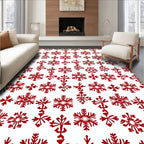Crimson Snowflake Collection Arrangement Rug