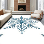 Teal Snowflake Ice Crystal Rug