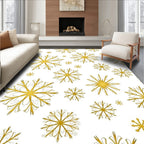 Elegant Gold Snowflake Scatter Rug