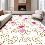 Whimsical Pink Heart Swirls Rug