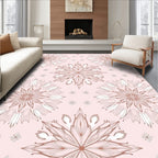 Rose Gold Floral Medallion Background Rug