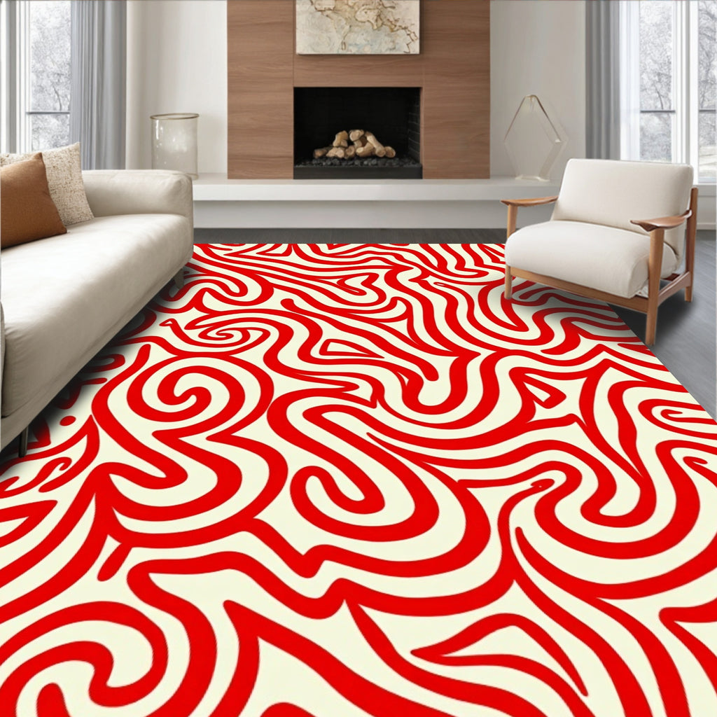 Crimson Line Flow Rug