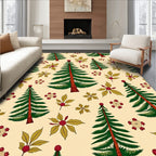Green Evergreen Forest Cluster Arrangement Rug