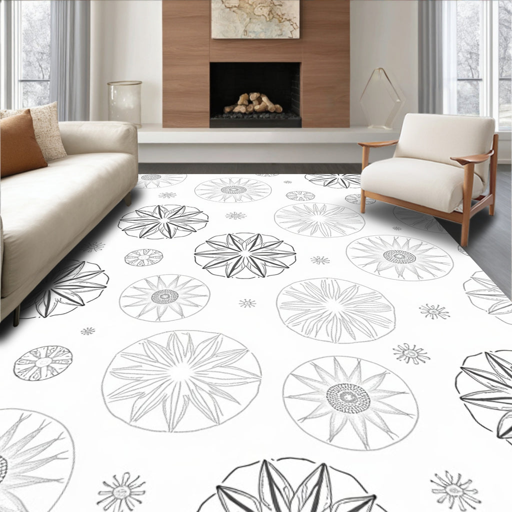 Monochromatic Radial Bloom Scatter Rug