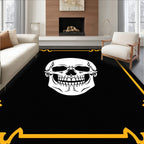Black White Skull Gothic Border Rug