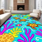 Fun Sea Turtle Fish Coral Reef Rug