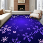 Winter Blue Snowflake Blanket Rug