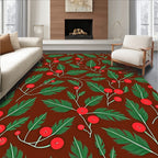 Crimson Berry Pine Branch Trail Rug
