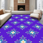 Radiant Blue Petal Starburst Rug