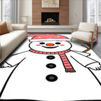 Pink Polka Dot Snowman Face Scarf Rug