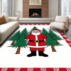 Rustic Red Buffalo Plaid Santa Forest Rug