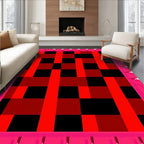 Bold Red Black Buffalo Plaid Rug