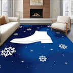 Cool White Boot Snowflake Night Rug