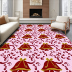 Crimson Bell Garland With Gold Bows Rug