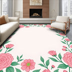 Pretty Pink Floral Garland Rug