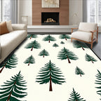 Forest Evergreen Trees Repeating Pattern Rug