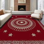 Crimson Medallion Star Border Rug