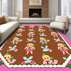 Sweet Gingerbread People Holly Cluster Rug